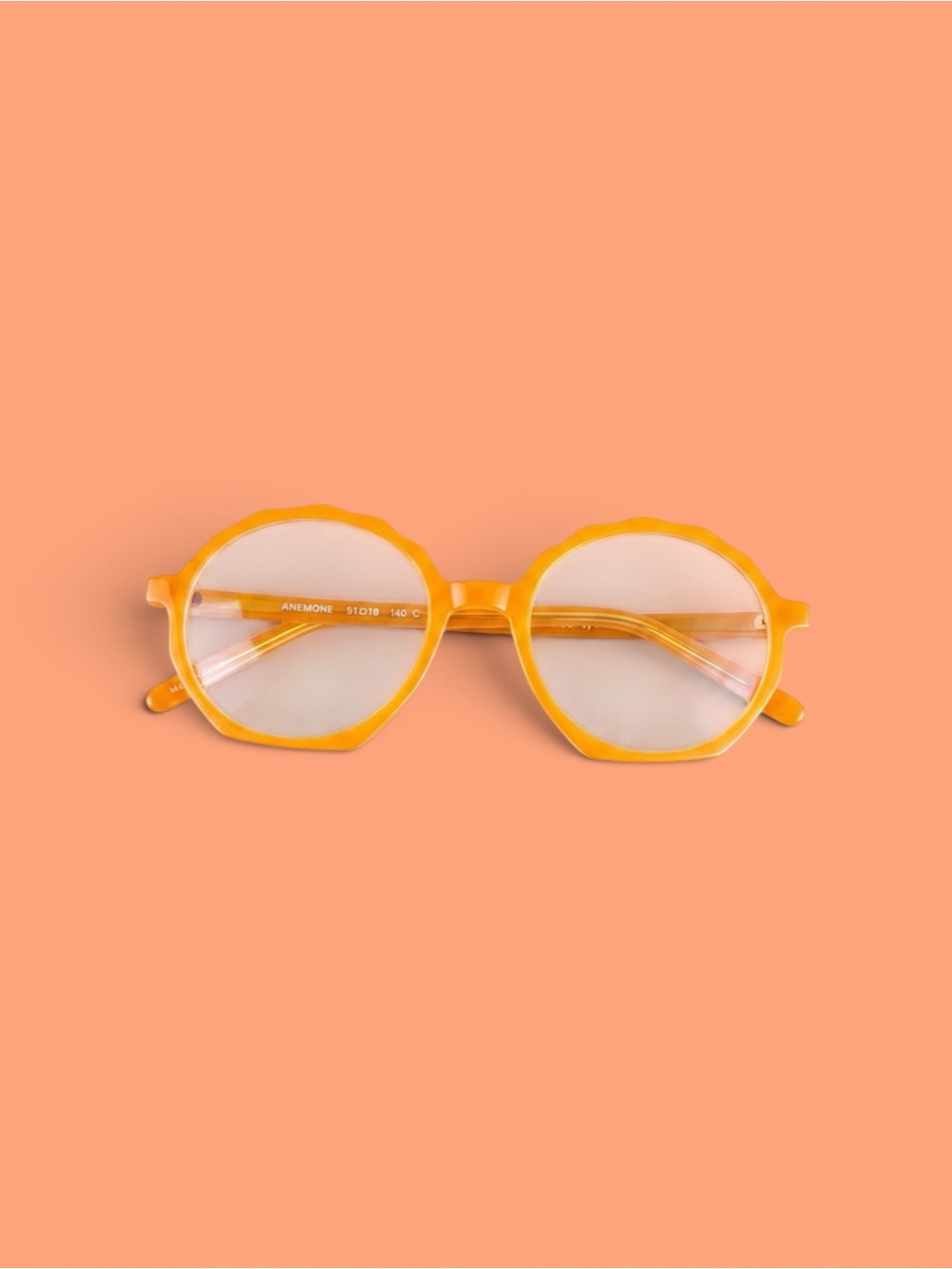 Anemone Yellow Round Frame Glasses
